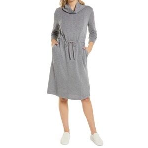 Caslon(R) Caslon Funnel Neck Dress in Grey